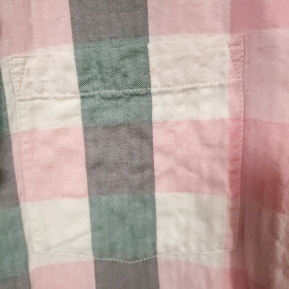 Lucky Brand Top Womens Sz S Pink Plaid Flannel Button Up Long Sleeve Soft Cotton - Picture 9 of 16